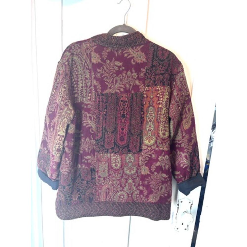 White Stag Women's Large (12-14) Vintage Floral Tapestry Knit Cardigan Jacket - Picture 6 of 6